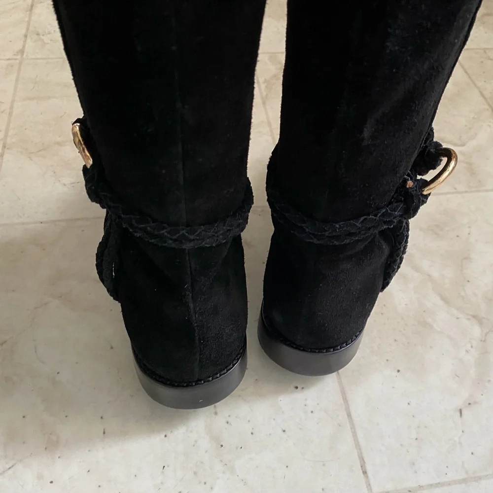 $950 NWOT Ulla Johnson Alps Black Over-the-Knee Suede Riding Tall Boots Size 9.5
